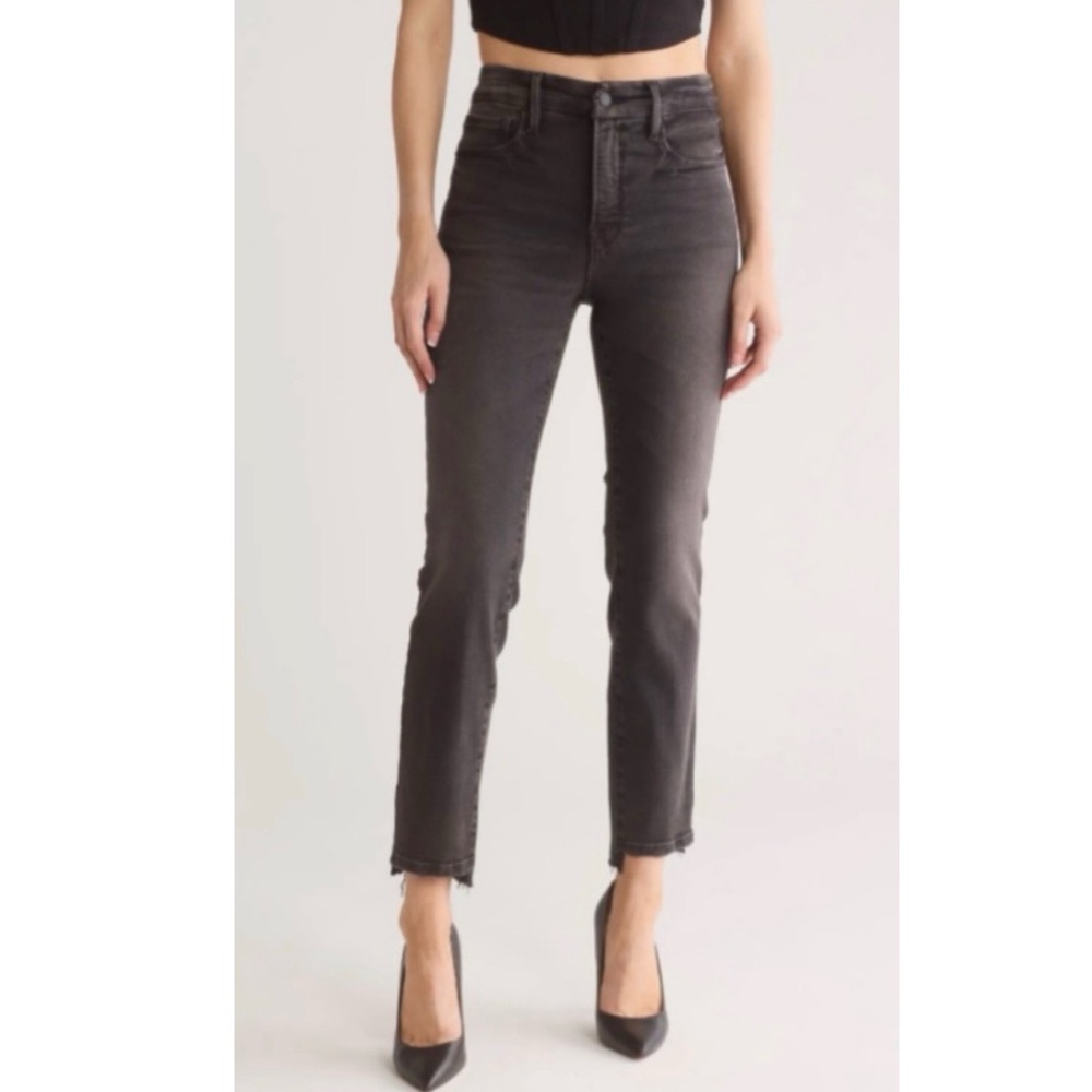NWT GOOD AMERICAN Jeans Good Classic Faded Black Size 6